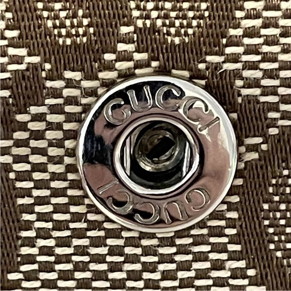 Unique GUCCI GG Bi-Fold Wallet Pink Leather & Tan Canvas w/Box GLOBE ZIPPER PULL - Picture 13 of 16